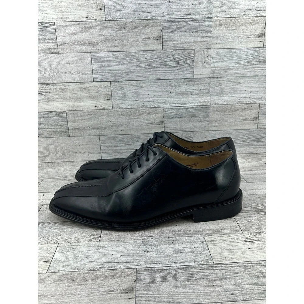 Stacy Adams Mens Black‎ Leather Lace Up Oxford Dress Shoes Size 10M